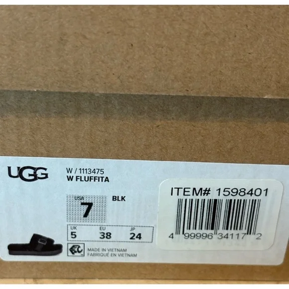 UGG Flufflita Black Slide Shoe, 7 - Picture 2 of 15